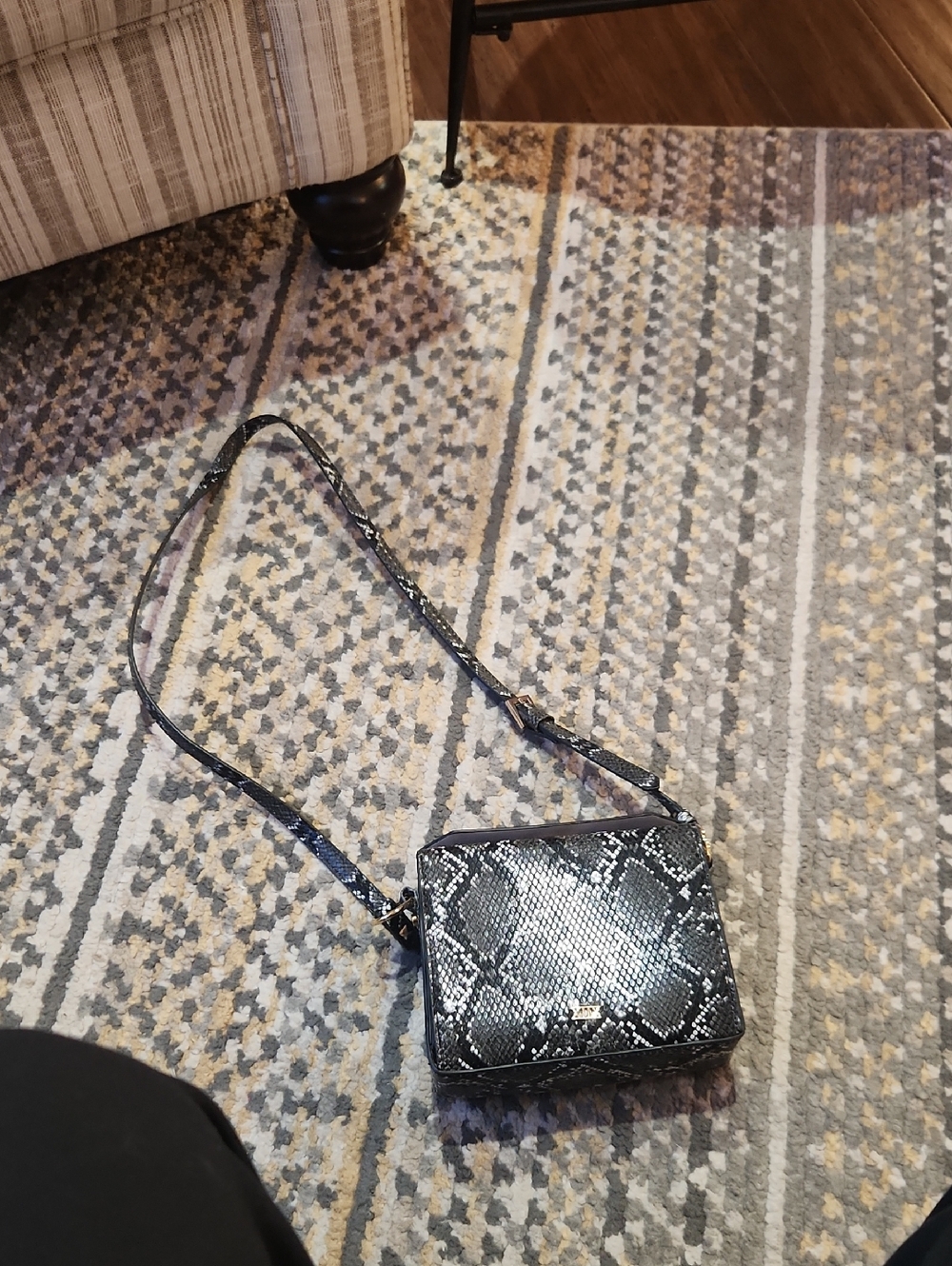 Black Snake-Print Crossbody Bag - Women